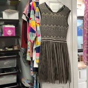 Anthropologie black and cream cocktail dress - L